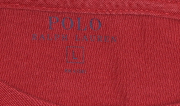 Ralph Lauren Men's Red Long Sleeve Cotton Shirt Size L