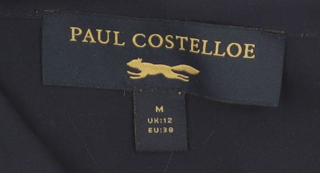 Paul Costelloe Women's Blue Sleeveless Cowl Neck Blouse UK 12