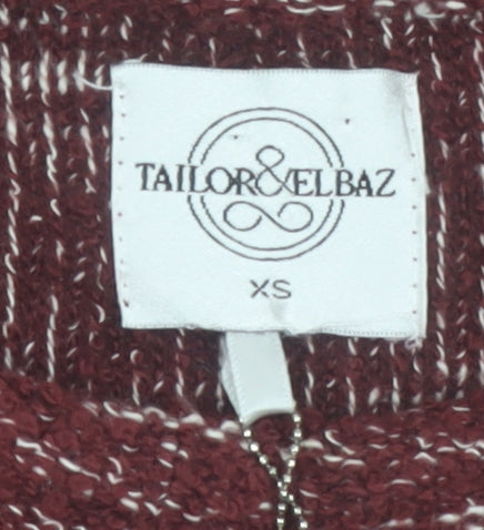 Tailor & Elbaz Women's Red Knit Short Sleeve Pullover Jumper XS
