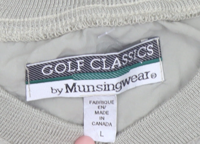 Munsingwear Men’s Beige V-Neck Pullover Golf Sweatshirt L