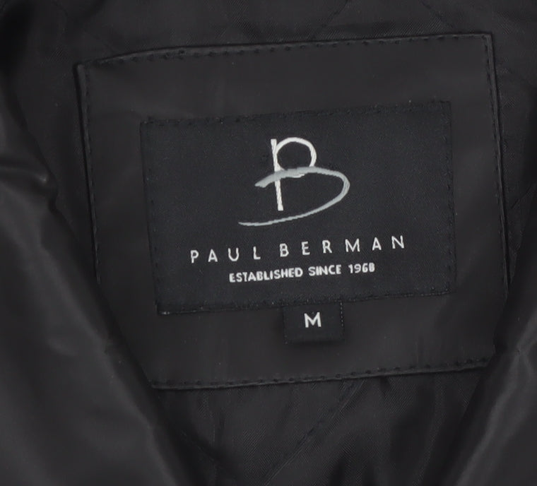 Paul Berman Men's Black M Rain Coat Waterproof Long Jacket