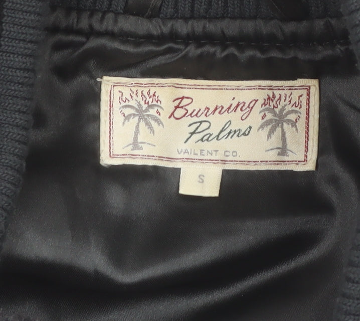 Burning Palms Men’s Black Wool Varsity Jacket Size S
