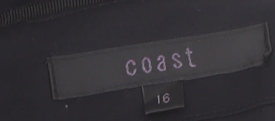 Coast Women's Black Strapless Layered Short Dress Size 16
