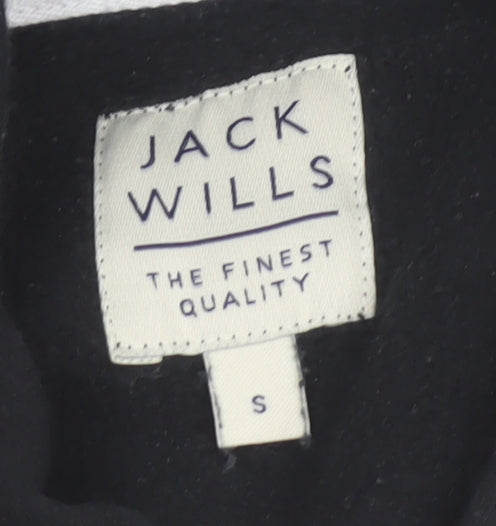 Jack Wills Men's Black Pullover Hoodie S Regular Fit Logo Fleece