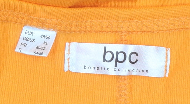 bpc bonprix collection Women Orange Floral Print XL 3/4 Sleeve Tshirt