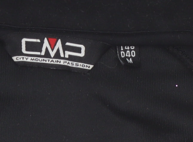 CMP Womens Black Fleece Pullover Sweatshirt M Rhinestone 1/4 Zip
