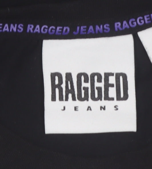 Ragged Jeans Men's Black XS Long Sleeve Graphic Cotton Top