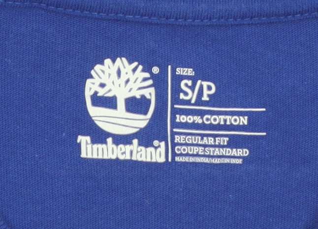 Timberland Men's Blue Regular Fit Cotton Graphic T-Shirt S