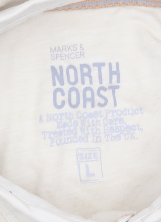 Marks & Spencer North Coast Beige Men's L Cotton Polo Shirt