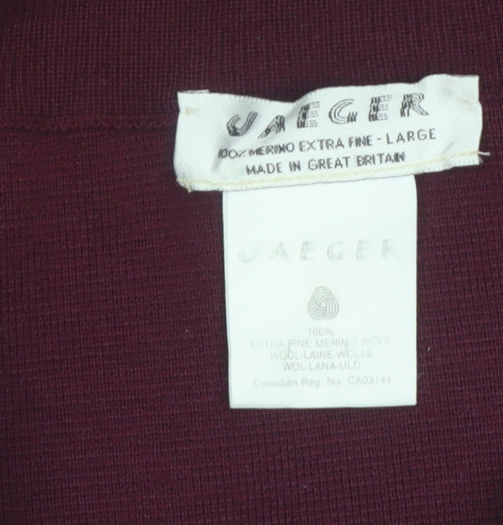 Jaeger Women's Brown Wool Pencil Skirt L Knit Knee Length