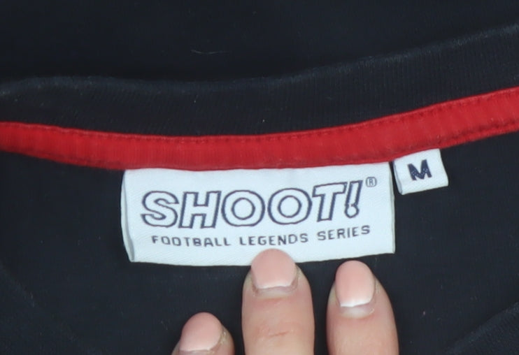 SHOOT! Men's Black Medium Football Legends Graphic T-Shirt
