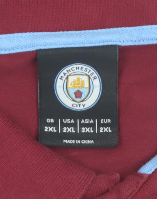 Fanatics Men’s 2XL Red Manchester City Polo Shirt Short Sleeve