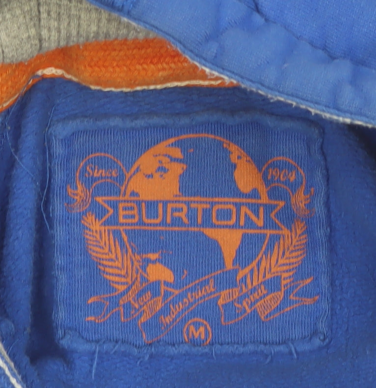 Burton Men's Blue Pullover Hoodie M Graphic Print Cotton