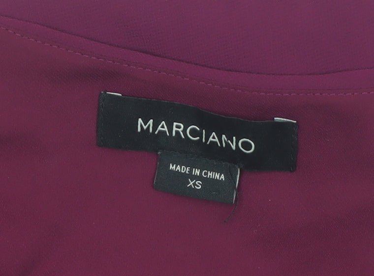 Marciano Women’s Purple One Shoulder Hi-Low Asymmetric Dress XS