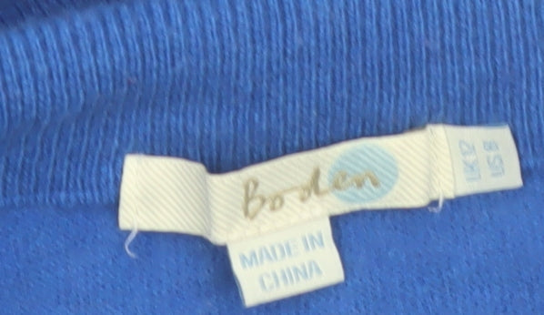 Boden Women's Blue Wool Blend Boat Neck Jumper Size 12
