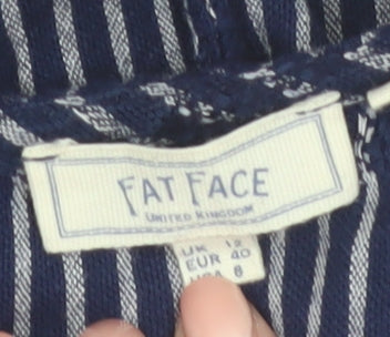 FatFace Women Blue Striped Sleeveless Tunic Blouse Size 12