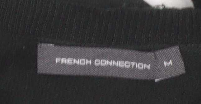 French Connection Men’s Black V-Neck Acrylic Jumper Size M