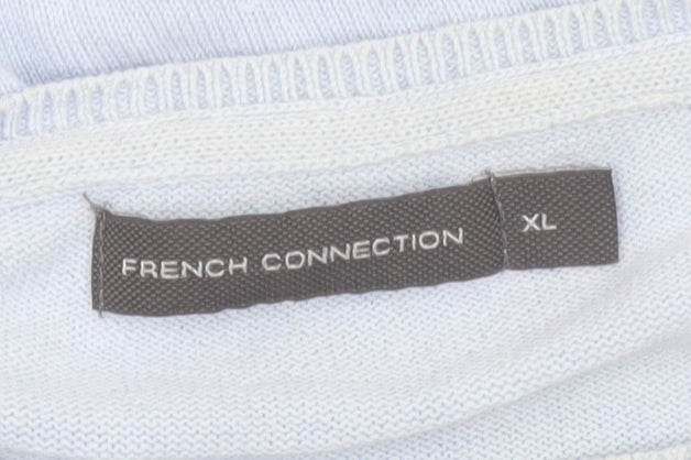 French Connection Men's Blue Cotton Crew Neck Jumper XL