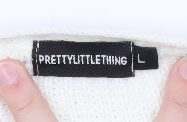PRETTYLITTLETHING Womens Multicoloured L Cardigan Knit V-Neck Jumper