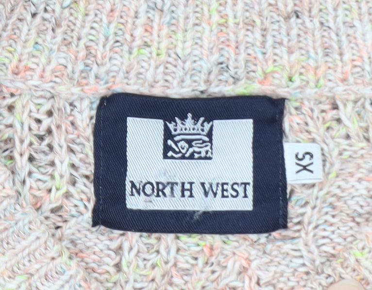 North West Womens Multicoloured XS Cable-Knit Acrylic Jumper