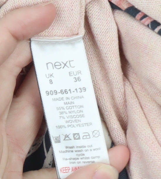 Next Women Pink Floral Layered Cardigan Size 8 Regular Lightweight