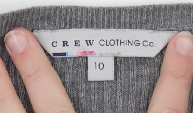 Crew Clothing Women’s Grey Fair Isle Jumper Dress Size 10 Knit Long Sleeve
