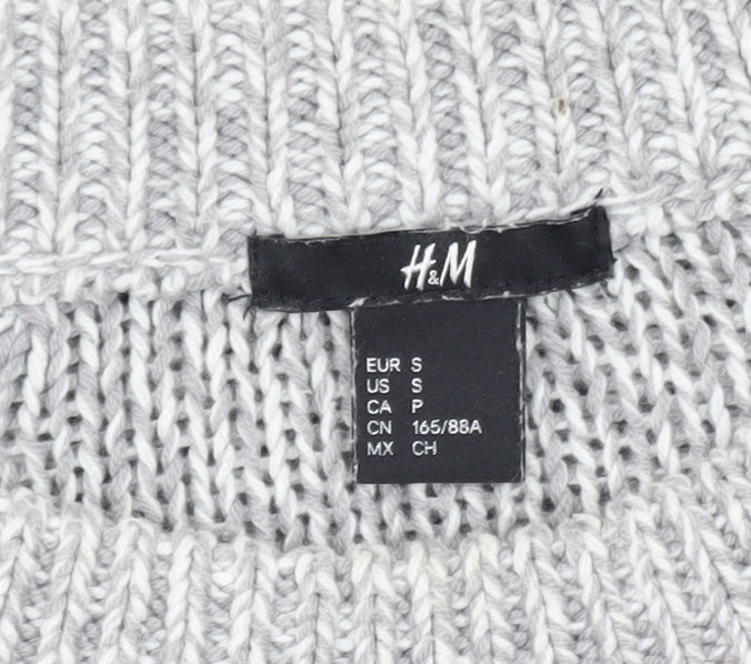 H&M Women Grey Cable-Knit Crew Neck Jumper Size 8