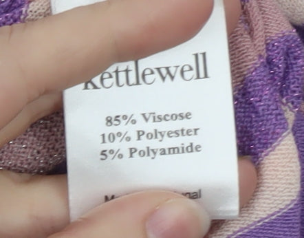 Kettlewell Women’s Purple Striped Crew Neck Jumper Size L