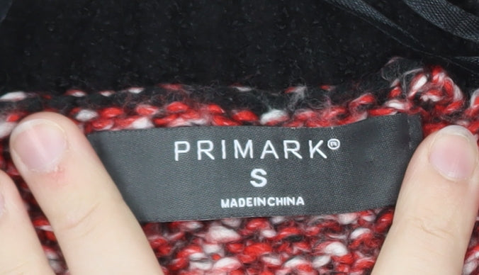 Primark Womens Multicoloured Chunky Knit V-Neck Button Cardigan Size S