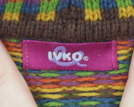 Ivko Women's Multicoloured Wool Check Cardigan Size S