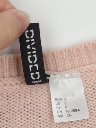 H&M Divided Women's Multicoloured Striped Knit Jumper Size S