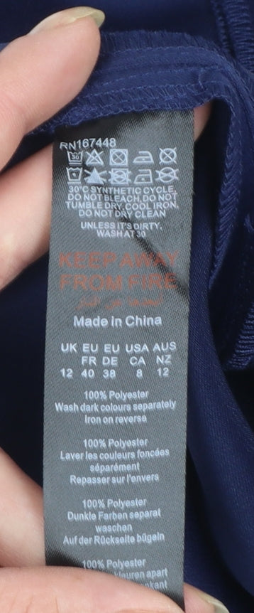 W Collection Women's Blue Regular Fit Dress Pants Size 12