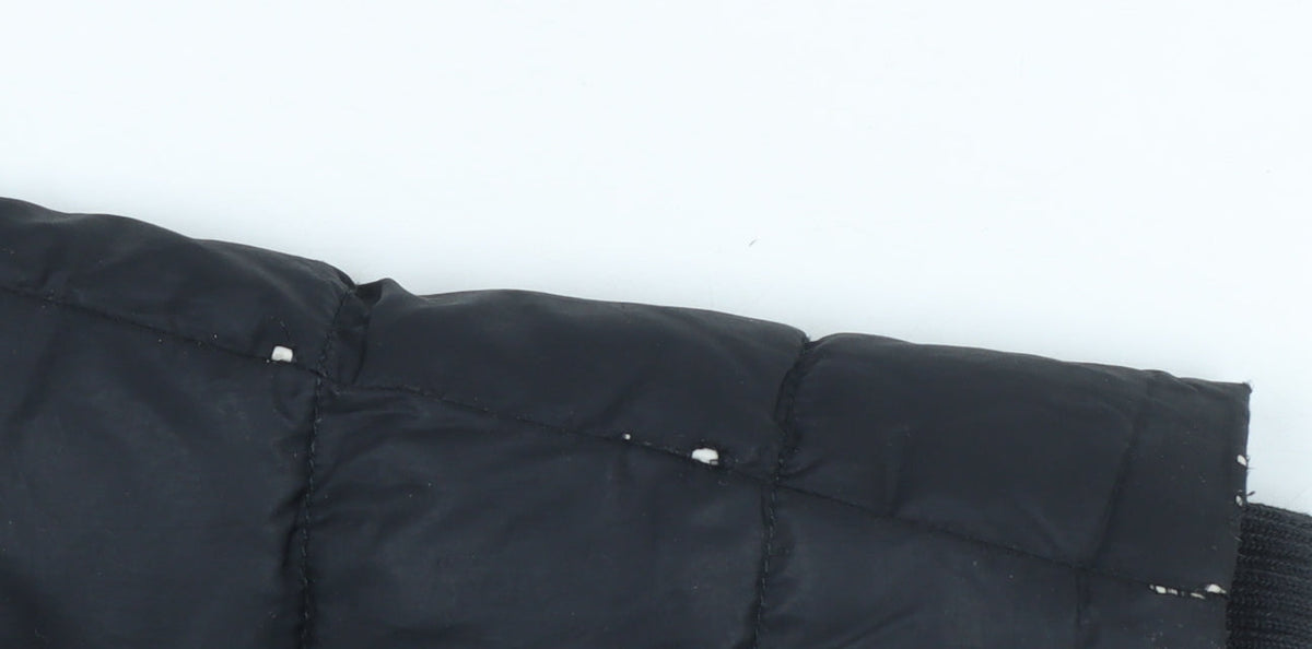 Tommy Jeans Women’s Black Long Puffer Coat Hooded Faux Fur Trim Size S