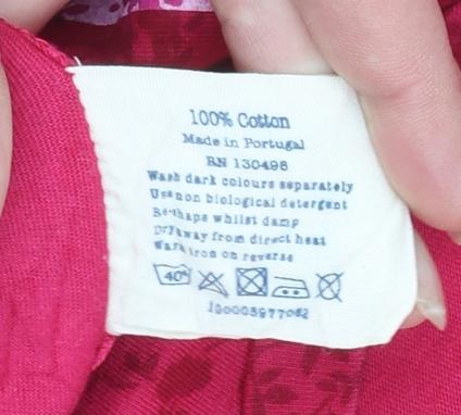 Jack Wills Women's Pink Floral Crew Neck Cotton T-Shirt Size 6