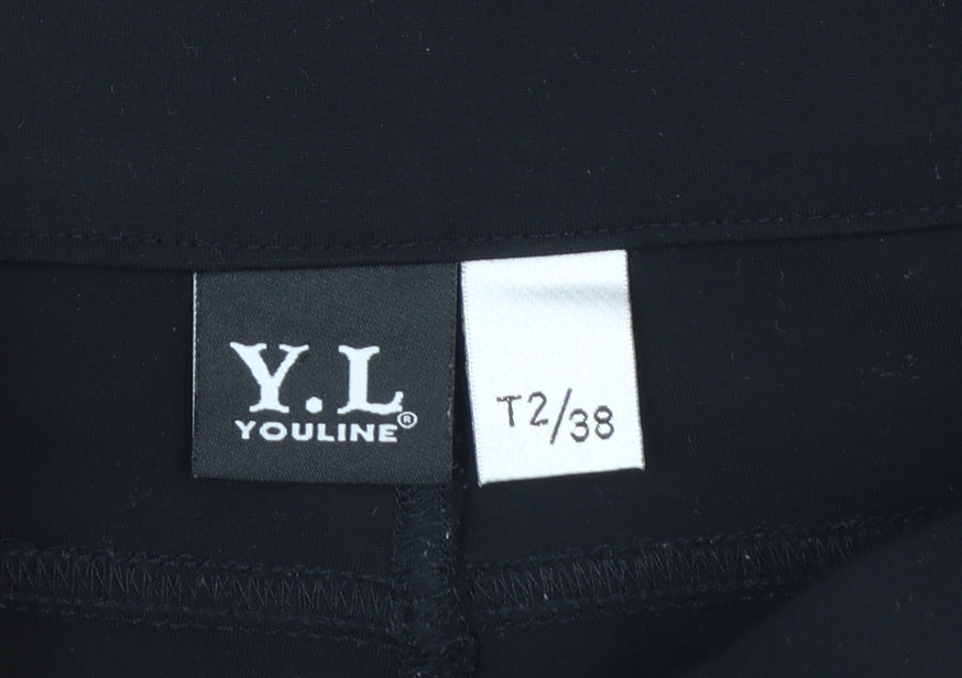 YOULINE Women's Black Stretch Slim Trousers Size 10