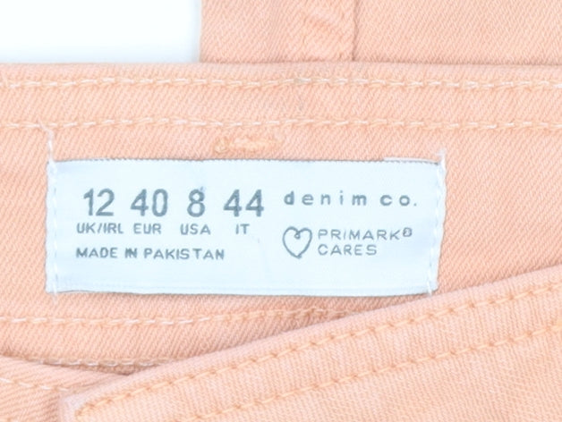 Primark Women’s Pink Wide-Leg High Rise Jeans Size 12