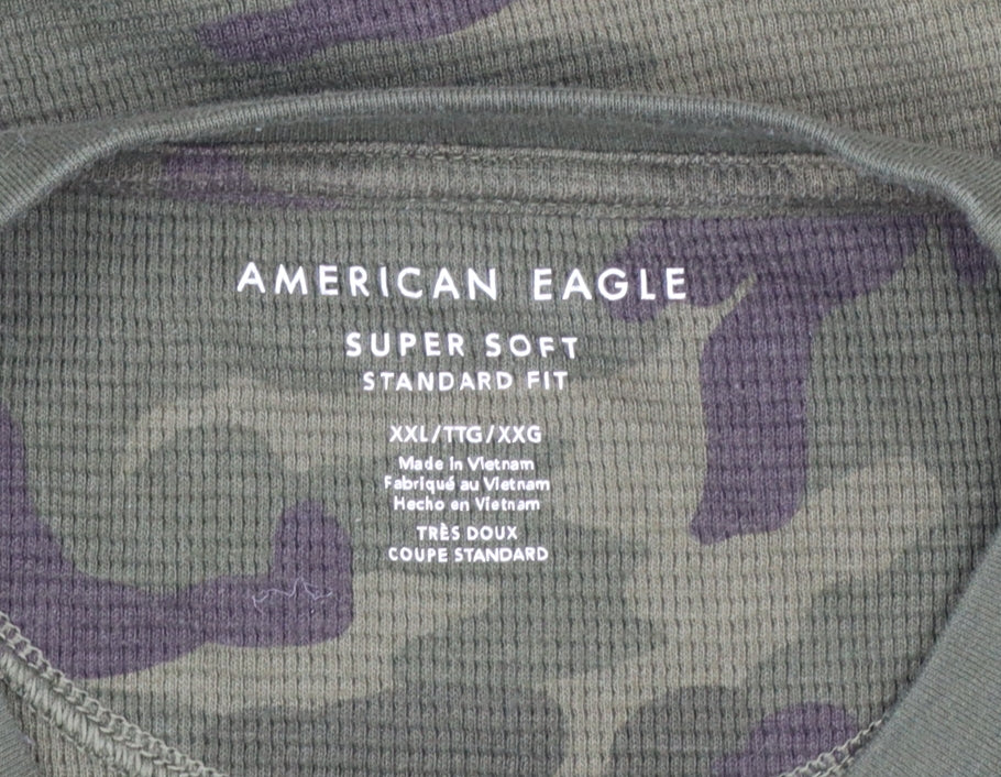 American Eagle Men’s Green Camouflage 2XL Pullover Sweatshirt