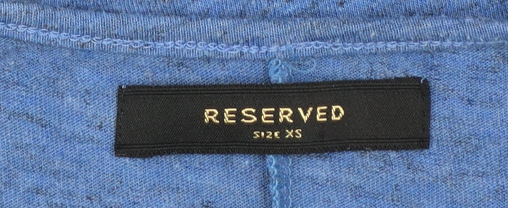 RESERVED Womens Blue XS Long Sleeve Crew Neck Jersey Top
