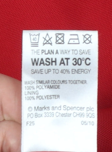 Marks & Spencer Women's Red Belted Parka Jacket UK 14