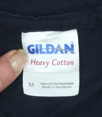Gildan Unisex Black Sports Number 16 Cotton T-Shirt Size M
