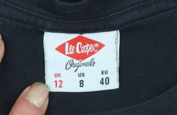 Lee Cooper Womens Black Basic Cotton T-Shirt Size 12