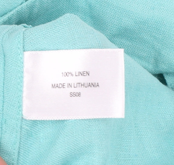 Country Casuals Women’s Green Linen Single-Breasted Blazer Size 16