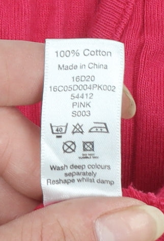 Long Tall Sally Women's Pink Cotton Sleeveless Tank Top M Tall