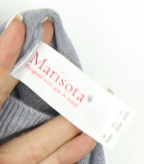 Marisota Women Grey Marl Long Sleeve Open Knit Cardigan Size XL