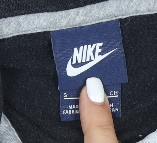 Nike Women's Black Small Full Zip Hoodie Sweatshirt Cotton Blend