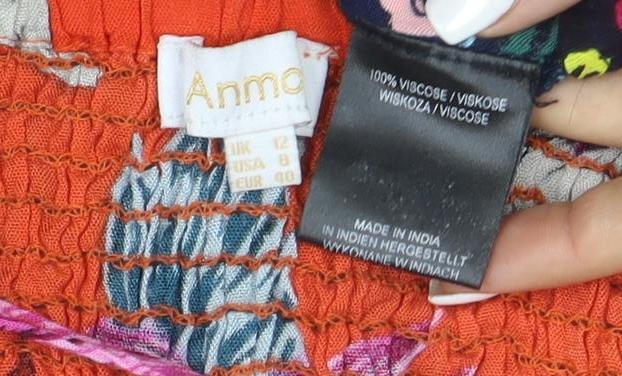 Anmol Women’s Multicoloured Floral Viscose Slip Dress Size 12
