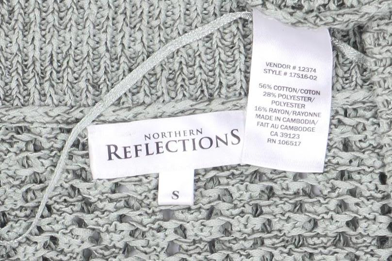 Northern Reflections Women’s Grey Open-Knit Short Sleeve Cardigan S