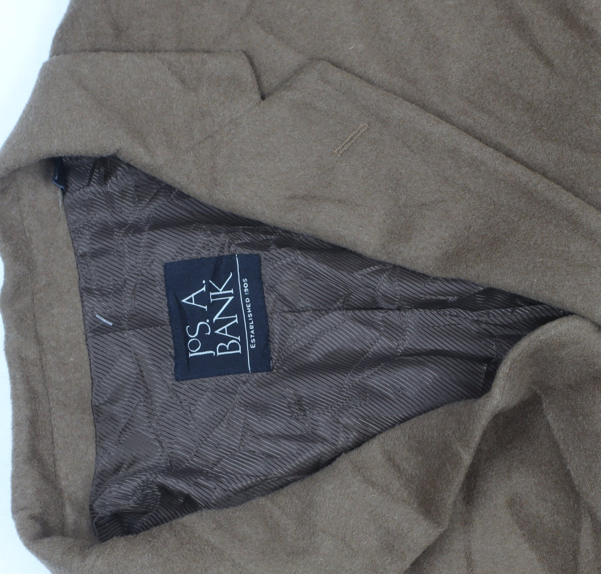 Jos A. Bank Men's Brown Wool Overcoat Size 44 Regular
