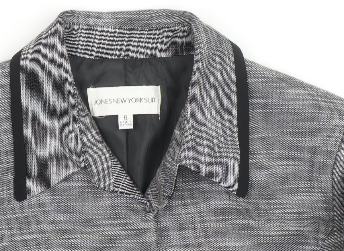 Jones New York Women’s Grey Woven Single-Breasted Suit Jacket Size M
