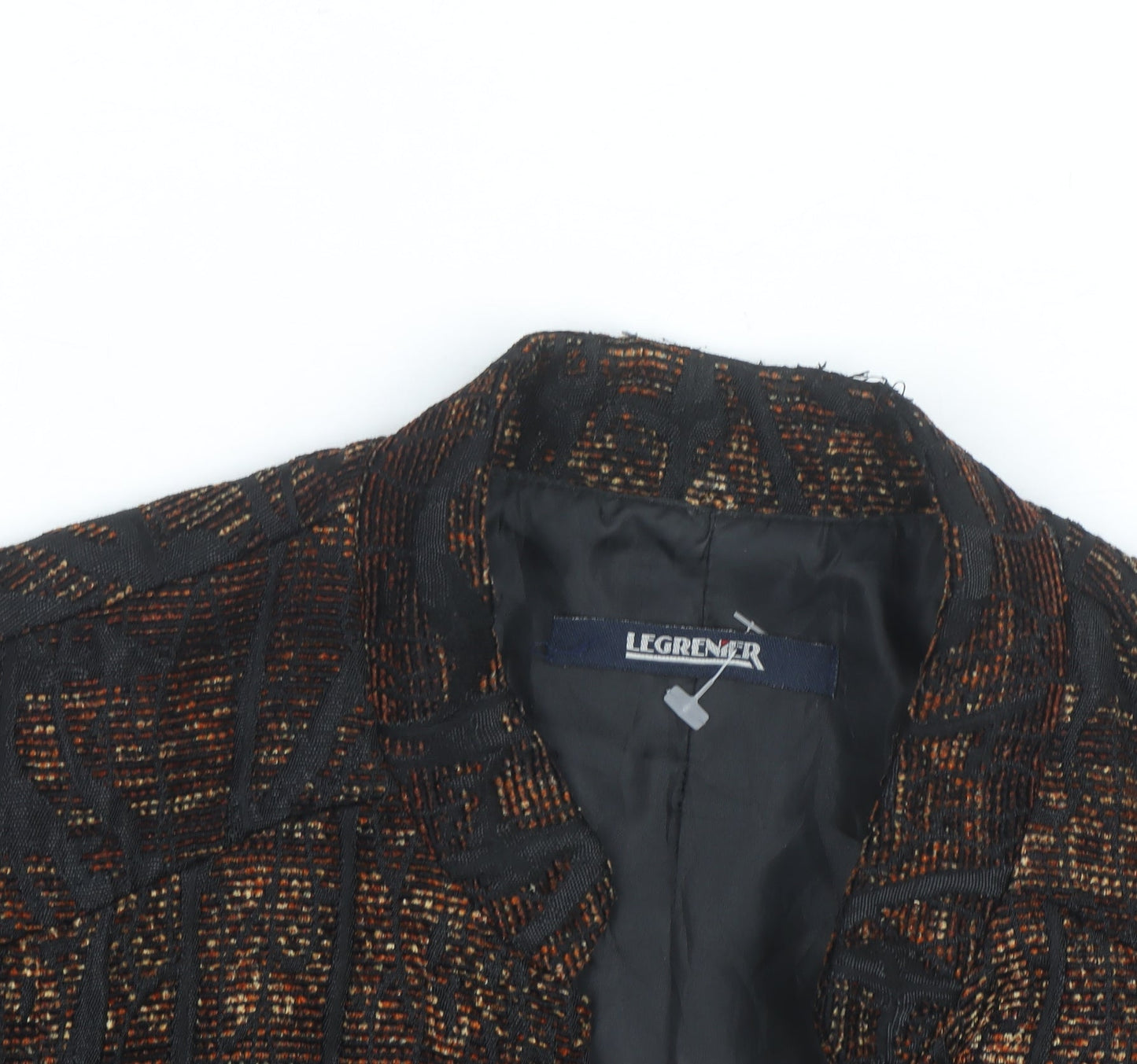 Legrener Women's Brown Geometric Tweed Blazer Size 12